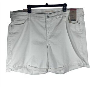 Levi's Jeans Shorts Women's Size 24W White Denim Mid-Rise Shorts‎ Rolled Hem NWT